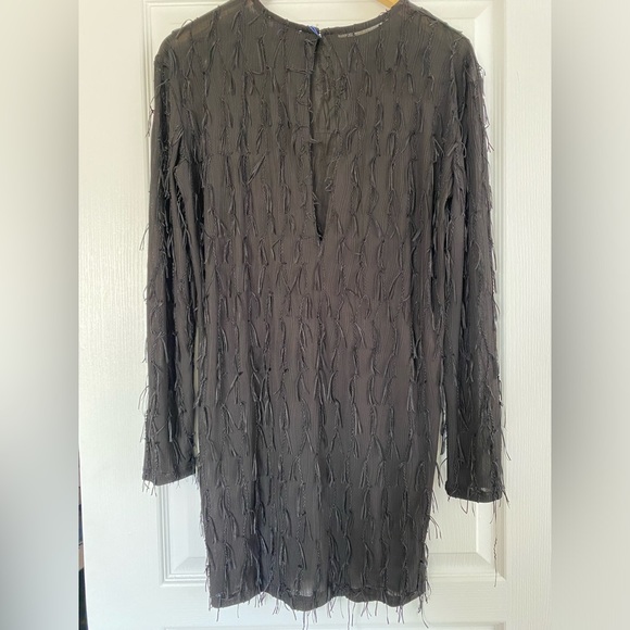 Zara black dress, long sleeve, short. Size Small opening in back - Picture 2 of 5